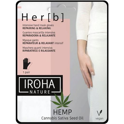 Iroha Nature Cannabis Seed Oil Hand & Nail Glove Mask - 1 Stk