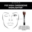 Sigma Beauty F03 - High Cheekbone Highlighter™ Brush - 1 ud.