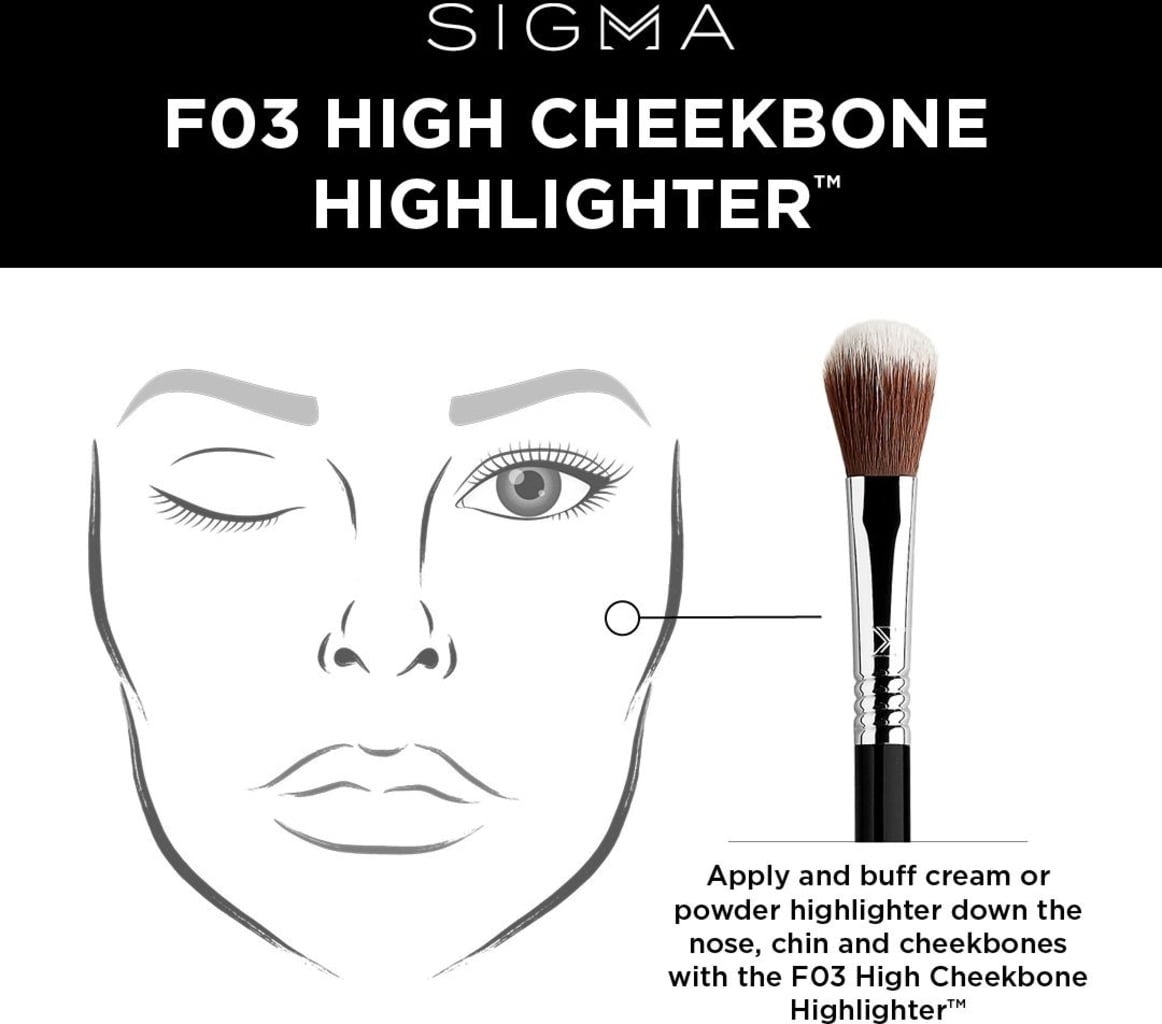 Sigma Beauty F03 - High Cheekbone Highlighter™ Brush - 1 pcs