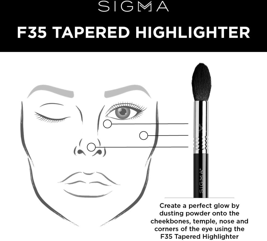 Sigma Beauty F35 - Tapered Highlighter Brush - 1 pcs