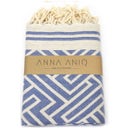 ANNA ANIQ Hamamtuch Jacquard Labyrinth - Atlantic Breeze