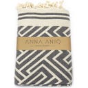 ANNA ANIQ Fouta Jacquard Labyrinthe - Midnight Sky