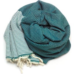 ANNA ANIQ Fouta Motif Nid d'Abeille - Tropical Forest