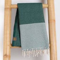 ANNA ANIQ Fouta Motif Nid d'Abeille - Tropical Forest