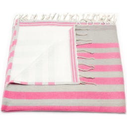 ANNA ANIQ Hamamdoek Frottee gestreept - Neon Pink Fish