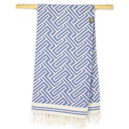 ANNA ANIQ Fouta Jacquard Labyrinthe - Atlantic Breeze