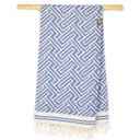 ANNA ANIQ Jacquard Labyrinth Hammam Towel - Atlantic Breeze