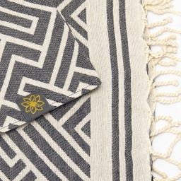 ANNA ANIQ Fouta Jacquard Labyrinthe - Midnight Sky