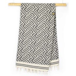 ANNA ANIQ Fouta Jacquard Labyrinthe - Midnight Sky