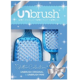 UNbrush Hair Brush Glitter Duo Set - Sapphire Blue