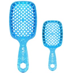 UNbrush Hair Brush Glitter Duo Set - Sapphire Blue