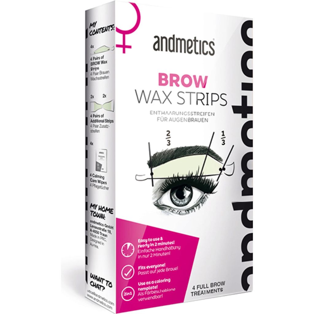 andmetics Brow Wax Strips Women 4 Pcs Cosmeterie Online Shop