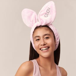 Bunny Ears Headband - 2in1 Hair Protecting Headband & Hair Tie - Pink