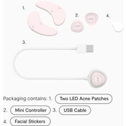 LunaEye LED Therapy Patches for Bright & Rejuvenated Eyes con Stazione di Ricarica - 1 pz.