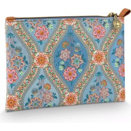 Platte Toilettas Charly Ornamento - Medium - Blauw