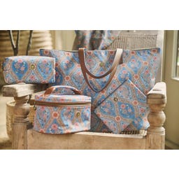 Platte Toilettas Charly Ornamento - Medium - Blauw