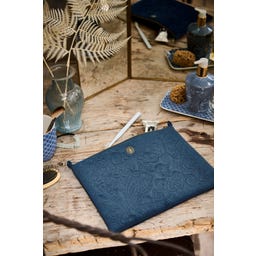 Platte Toilettas Cooper Fluweel Quilty Days - Groot - Blauw