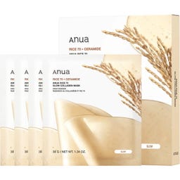 Anua Rice 70 Glow Collagen Mask - 4 Stuks
