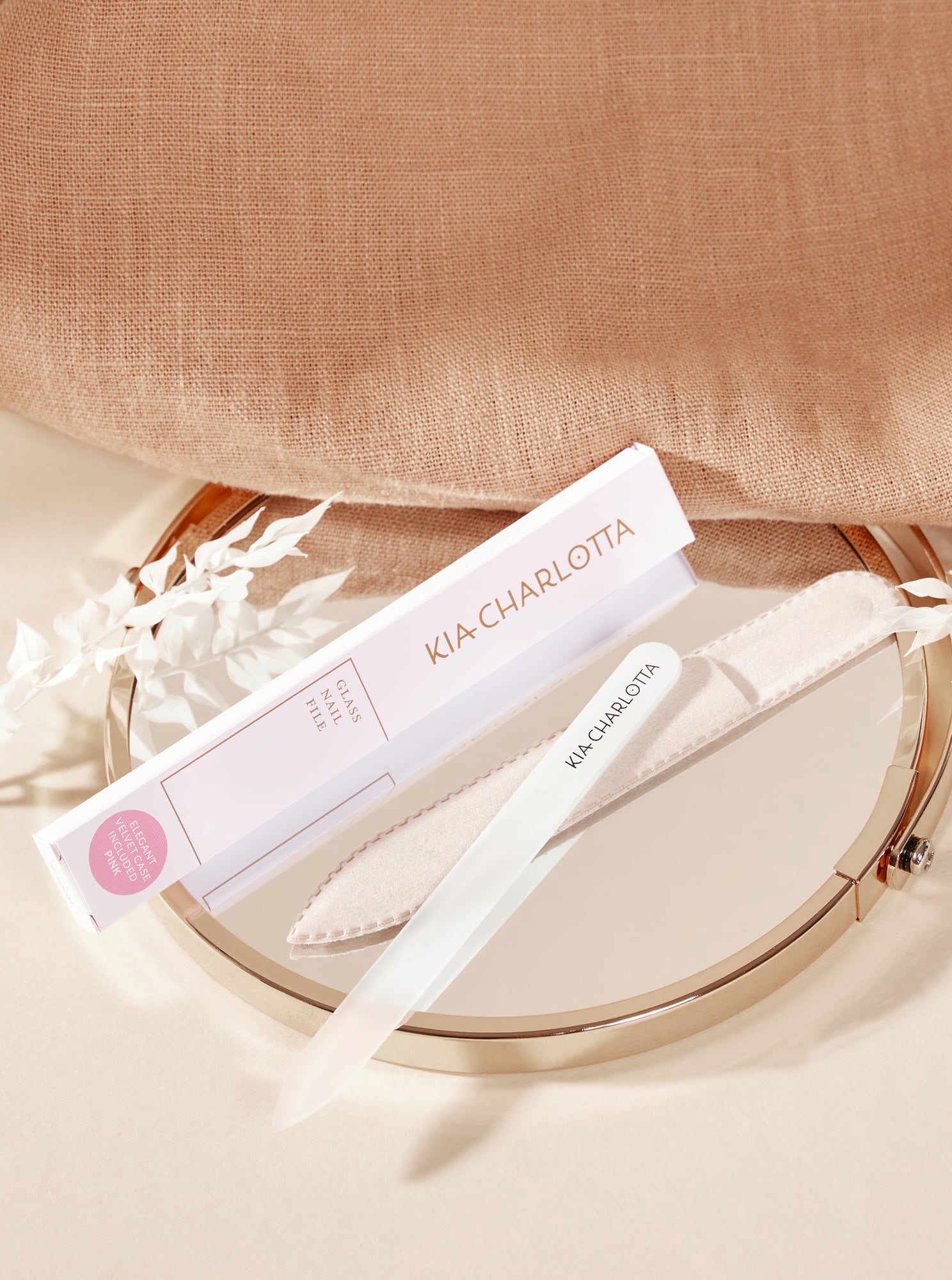 Kia-Charlotta Glass Nail File - Beige
