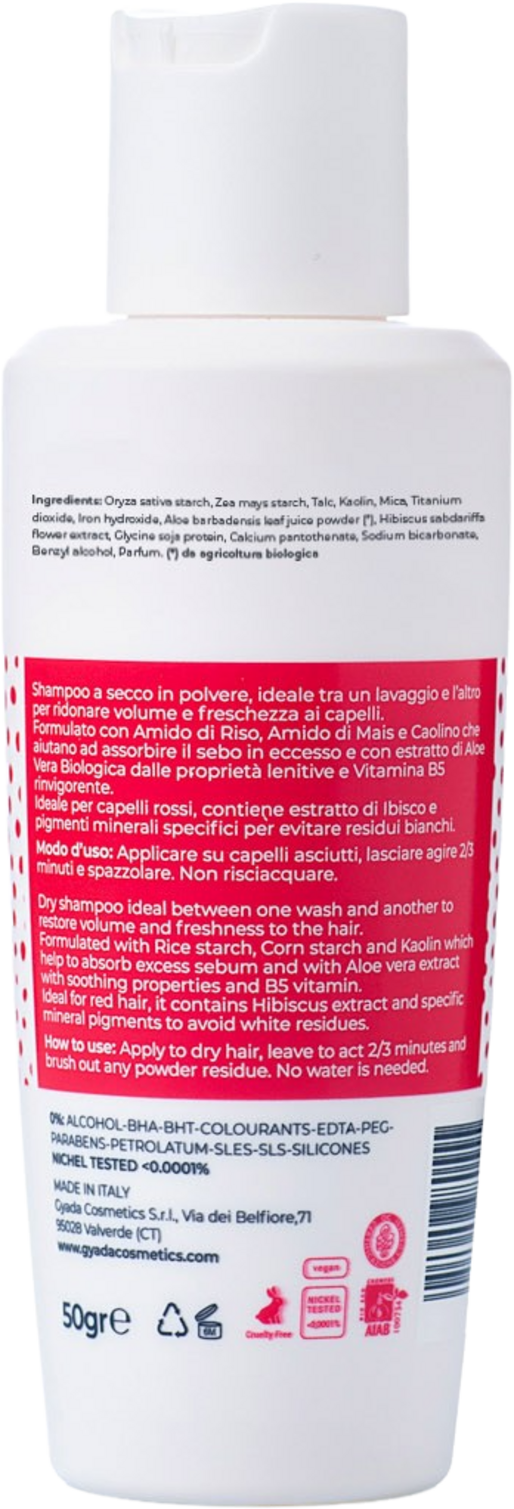 GYADA Shampoing Sec Cheveux Roux - 50 ml