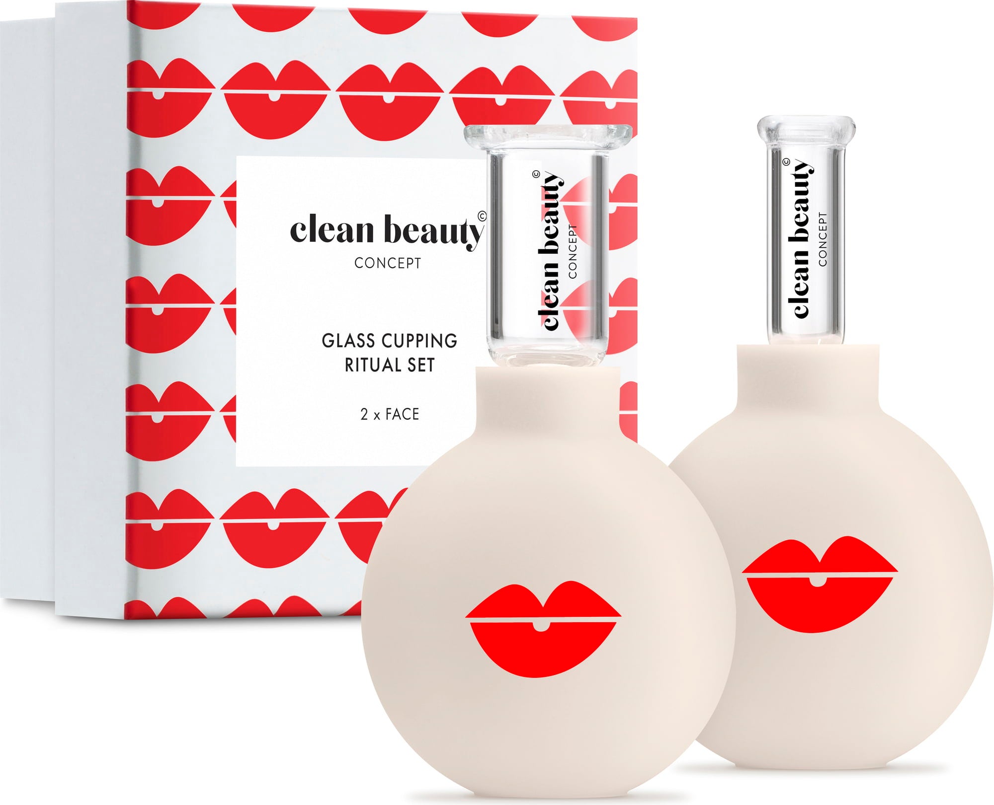 Clean Beauty Concept Glass Cupping Face - 2 Stk
