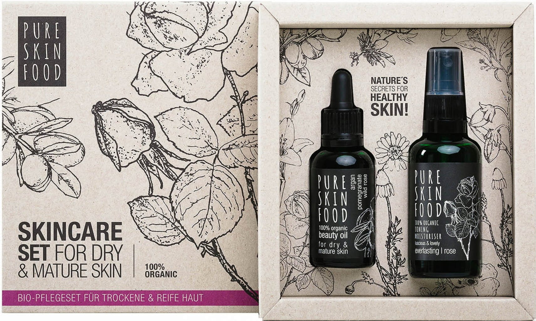 Organic Skincare Set For Dry & Mature Skin - 1 kit