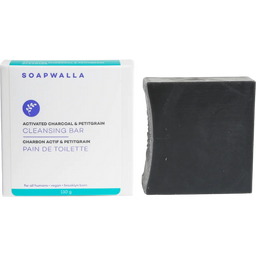 Soapwalla Activated Charcoal & Petitgrain Soap Bar - 110 g