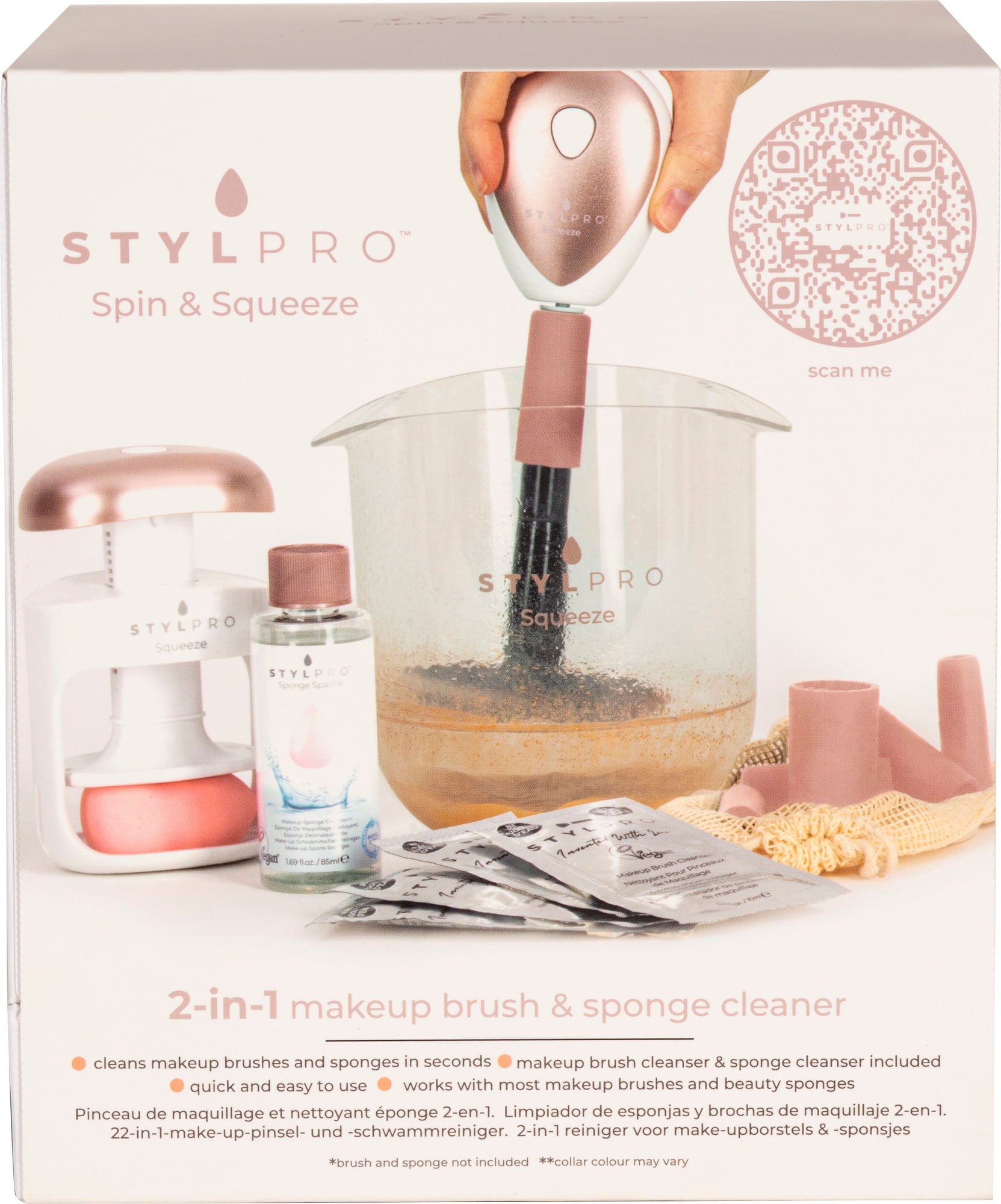 Spin & Squeeze Makeup Brush and Sponge Cleaner - 1 Set