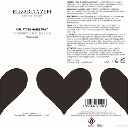 Elizabeta Zefi Uplifting Hairspray - 300 ml.