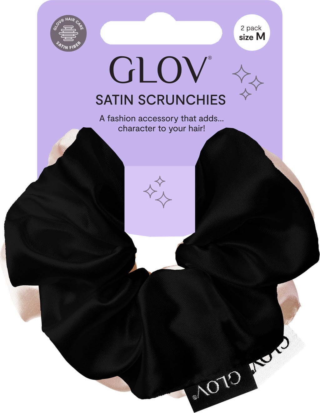 Scrunchies 2 Pack M, Champagne/Black