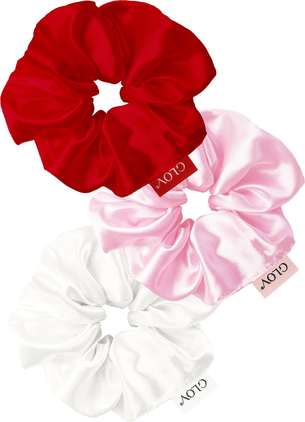 GLOV Scrunchies 3 Pack M - White/Pink/Red