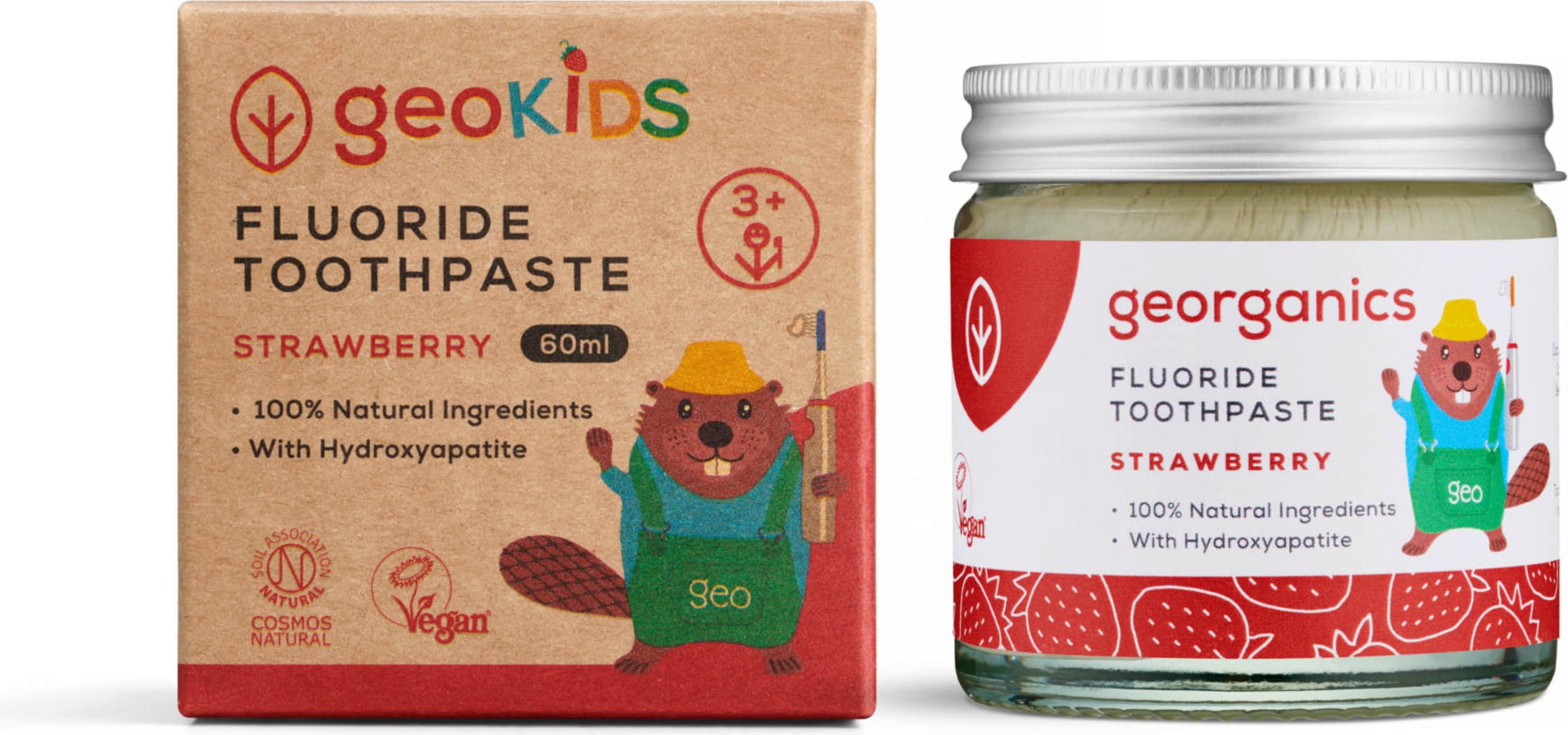 Georganics Fluoride Toothpaste Strawberry - 60 ml