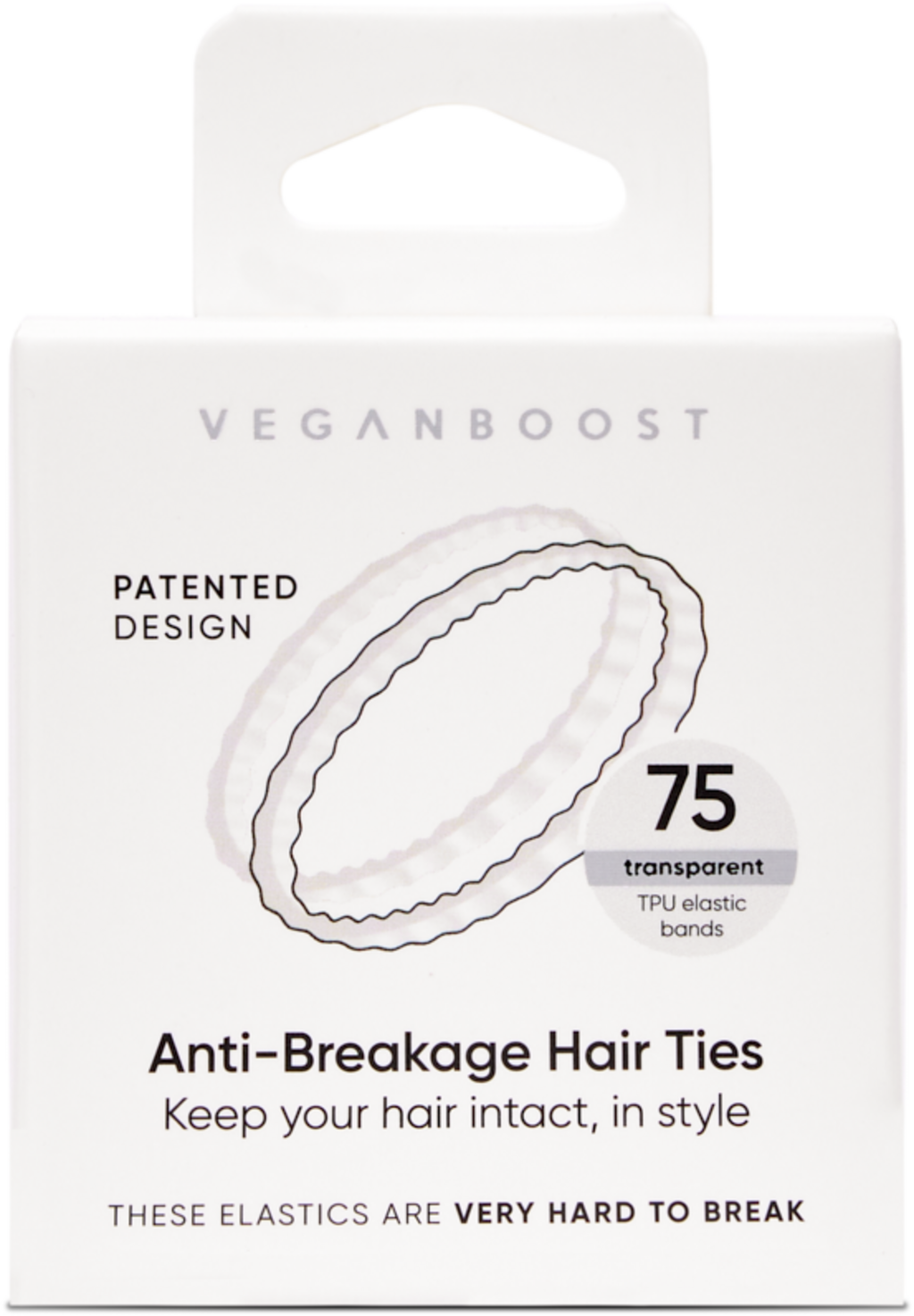 Veganboost Anti-Haarbruch Haargummis - Transparent