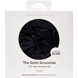 Veganboost Satin Scrunchie, Big Size - Black