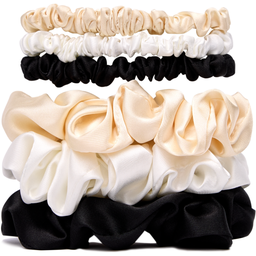 Veganboost Satin Scrunchie, Mix - 6 Pcs