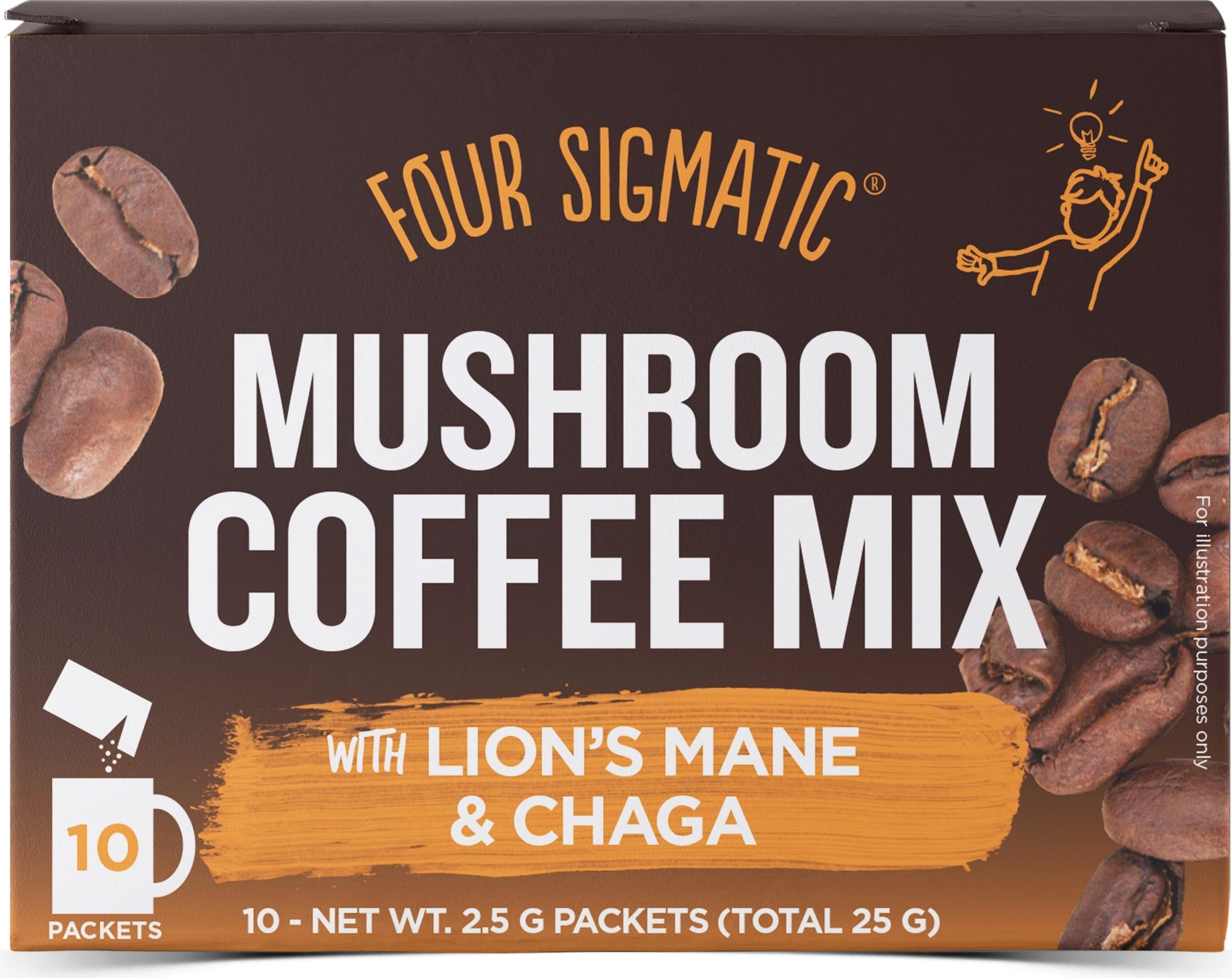 Mushroom Coffee Mix with Lion's Mane & Chaga, 10 Pcs - Cosmeterie